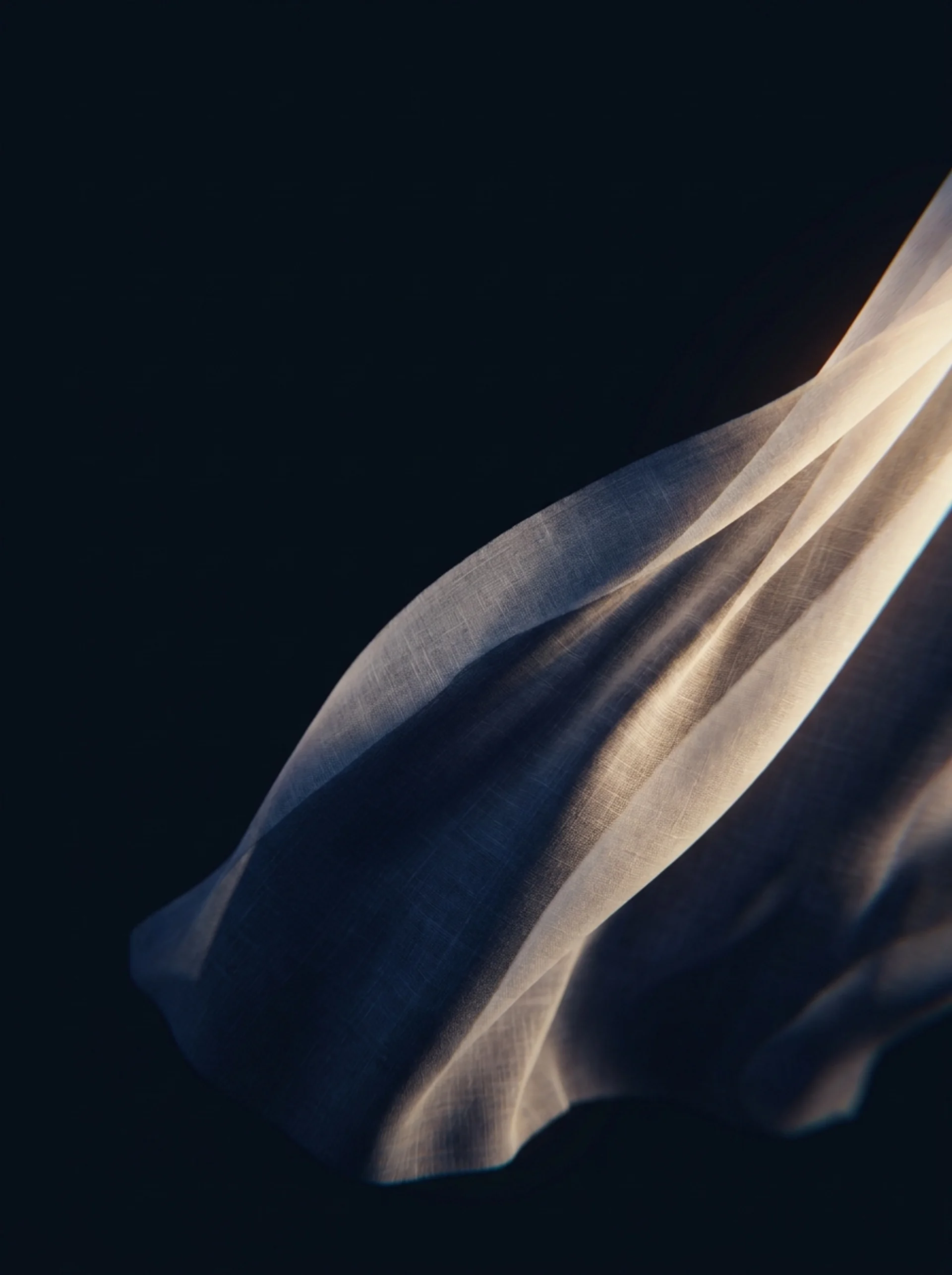 Linen fabric draping in warm light
